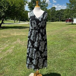 Women's Black Dress With Floral Print